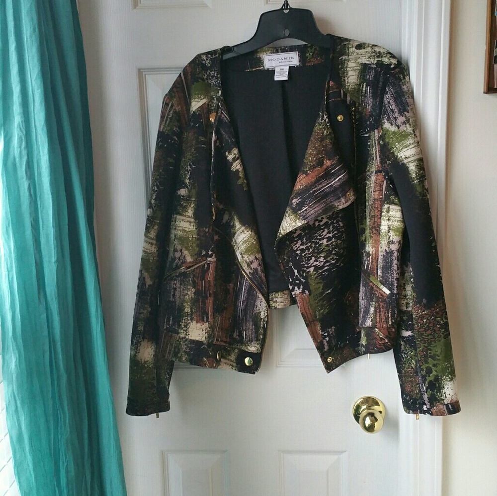 Cropped ponte moto jacket